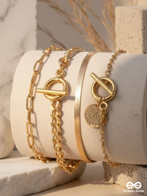 EVERYDAY WEAR STACKABLE GOLDEN BRACELETS